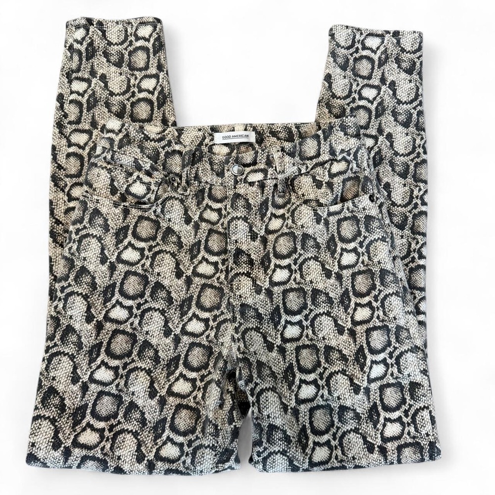Good American Good Legs Snake Skin Print Skinny Jeans